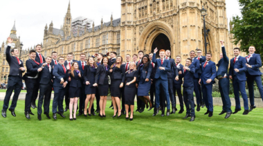 TeamUK in front of the Houses of Parliament