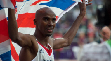 mo farah holding union jack