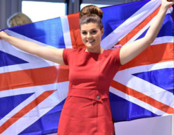 kaiya holding union jack