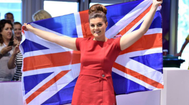 kaiya holding union jack