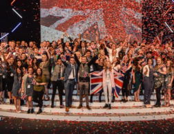 Apprentices under confetti
