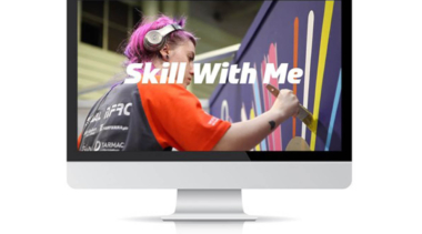 skill with me banner on a desktop computer