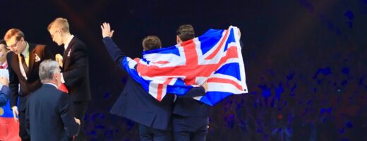 Photo of Team UK celebrating in Budapest 2018