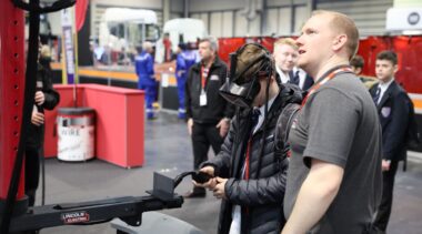 young student using vr