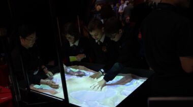 students looking at a map