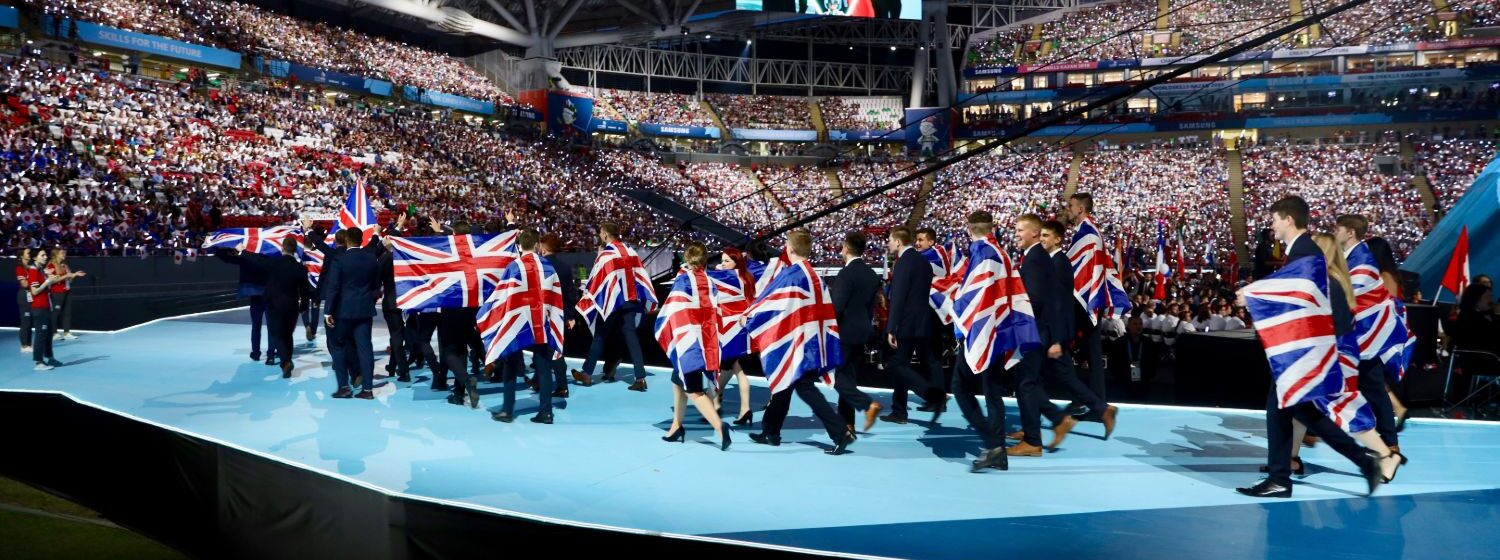 Photo of WorldSKills UK team at opening ceremony WorldSkills Kazan 2019