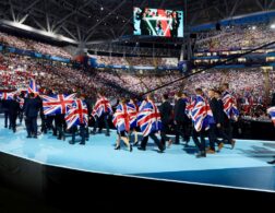 Photo of WorldSKills UK team at opening ceremony WorldSkills Kazan 2019