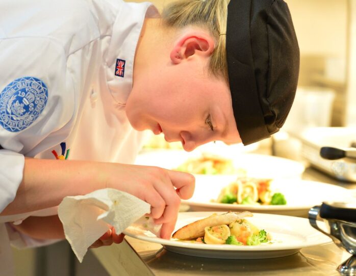 Photo of competitor in culinary arts at WorldSkills Leipzig 2013