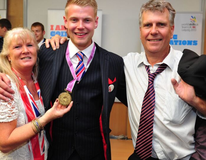 Photo of competitor with medal at WorldSkills Leipzig 2013