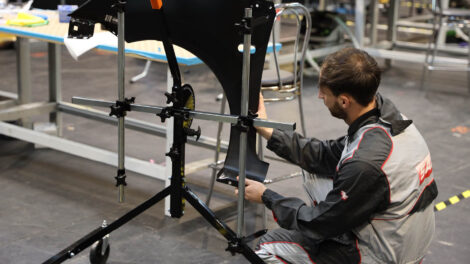 Young person competing in Automotive Body Refinishing competition