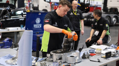 Young person competing in Automotive Technology competition