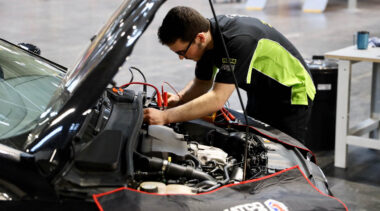 Young person competing in Automotive Technology competition