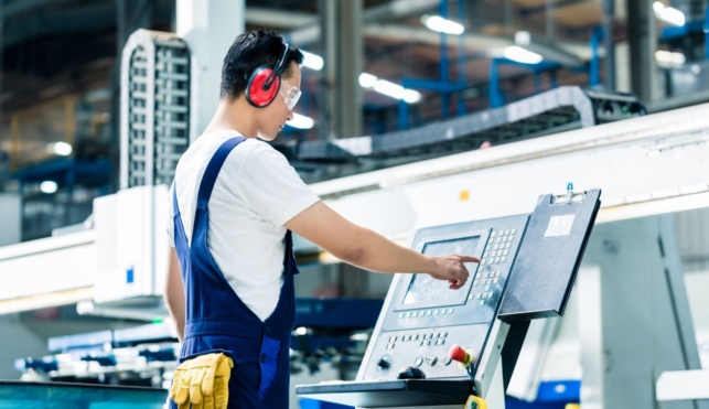 Photo of a CNC miller using a machine