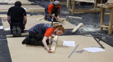 Young person competing in Carpentry competition