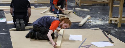 Young person competing in Carpentry competition