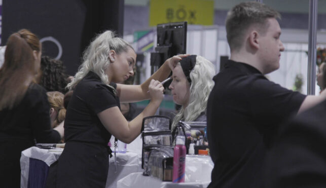 Young people competing in Commercial Make Up competition