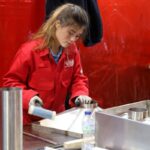Young person competing in Sheet Metalwork competition