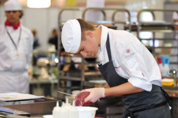 Photo of competitor in butchery WorldSKills London 2011