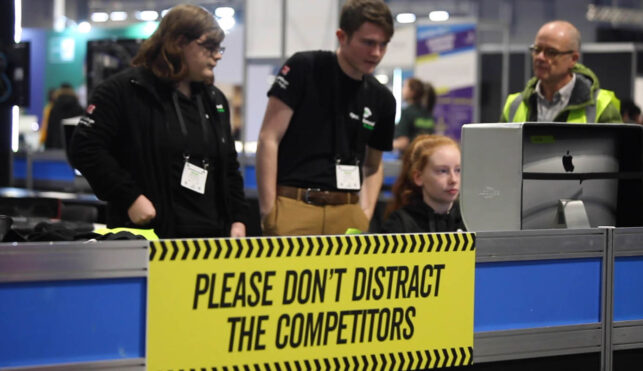 Young people competing in Digital Media Production competition