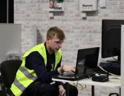 Young person competing in Electronic Security Systems competition