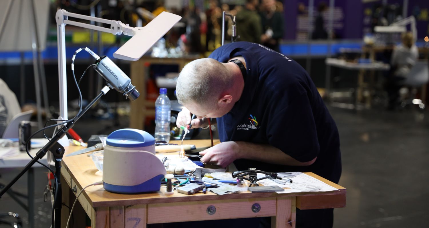 Young person competing in Fine Jewellery Making competition