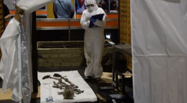 Young person competing in Forensic Science competition