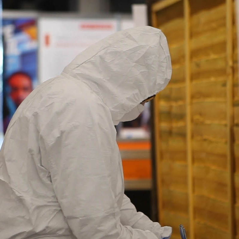 Young person competing in Forensic Science competition