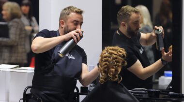 Young person competing in Hairdressing competition