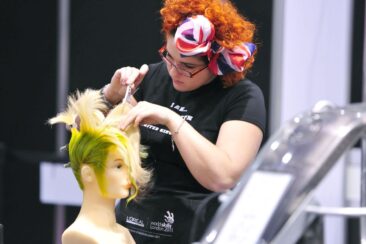 Photo of competitor in hairdressing WorldSkills London 2011