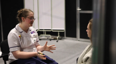 Young person competing in Health and Social Care competition