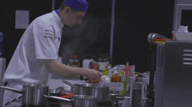 Young person competing in foundation skills Catering competition