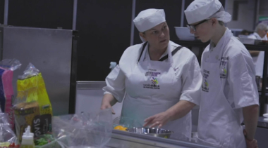 Young person competing in foundation skills Catering competition