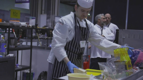 Young person competing in foundation skills Catering competition