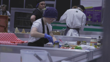 Young person competing in foundation skills Catering competition