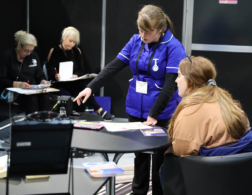 Young person competing in Health & Social Care competition