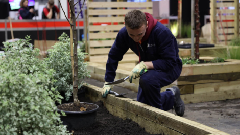 Young people competing in Horticulture competition