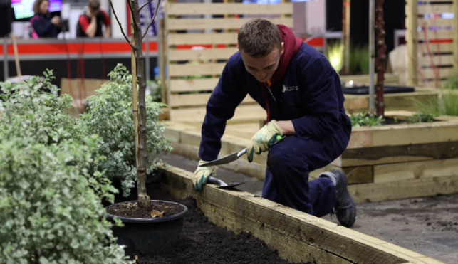 Young people competing in Horticulture competition