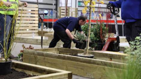 Young people competing in Horticulture competition