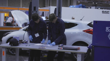 Photo of young person competing in Motor Vehicle Foundation Skills competition