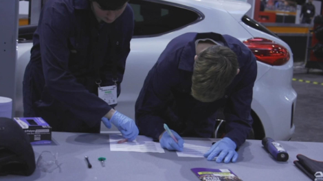 Photo of young person competing in Motor Vehicle Foundation Skills competition