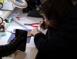 Young person competing in Industrial Electronics competition