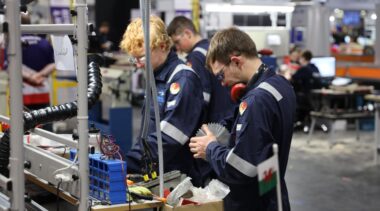 Young people competing in Manufacturing Team Challenge competition