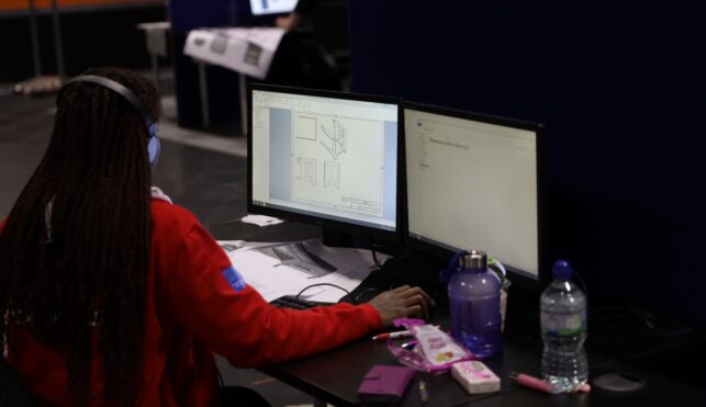 Young person competing in Mechanical Engineering CAD competition