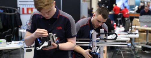 Young people competing in Mechatronics competition