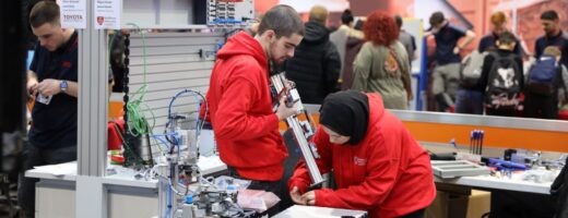 Young people competing in Mechatronics competition