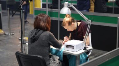 Young person competing in Nail Technician competition