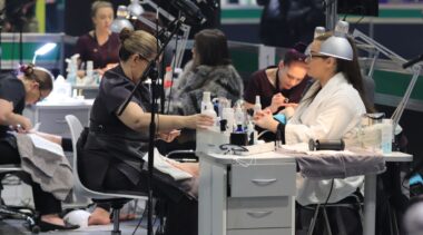 Young person competing in Nail Technician competition