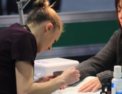 Young person competing in Nail Technician competition