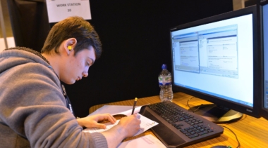 Young person competing in Network Systems Administrator competition