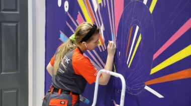 Young person competing in Painting and Decorating competition